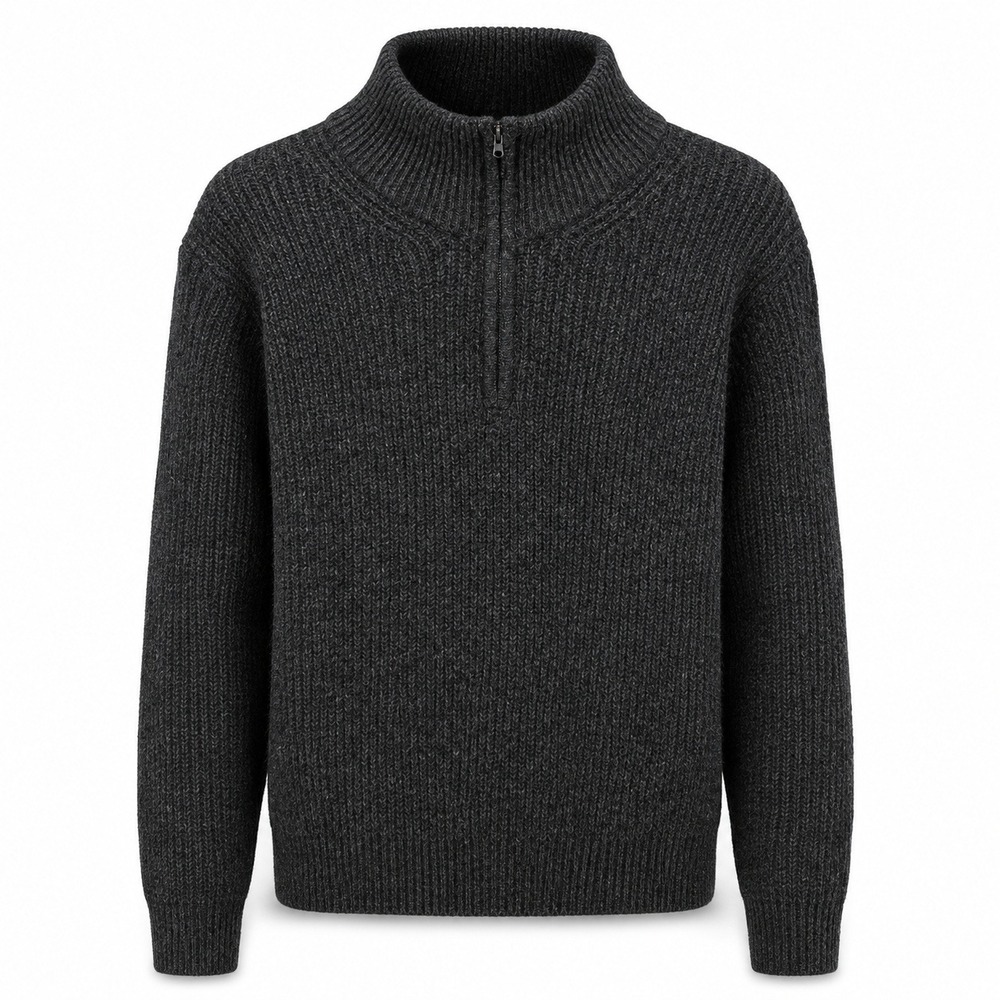 Silver Jeans Co Quarter Zip Sweater Men Size M Heather Charcoal Ribbed SMF250198
